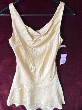 Wild Fable Satin Sleeveless Drape Neck Mini Dress in Yellow
C1